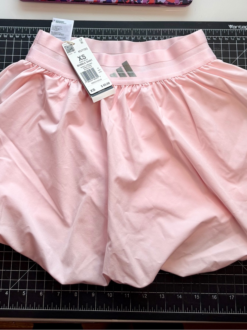 NWT Adidas Bubble Skirt Distilled Pink XS Tennis Skort Built-In Shorts